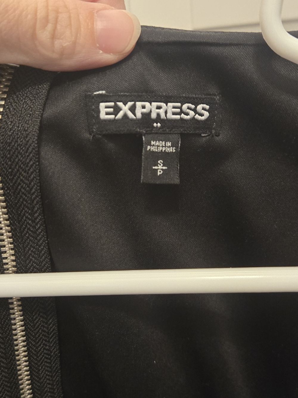 Express Black and Silver Zip-Accent Dress - Picture 2 of 4